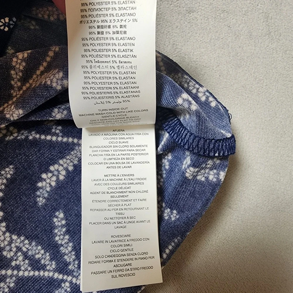 NWT Michael Kors Women's Floral Print Sleeveless Tank Top‎ True Navy Size Small